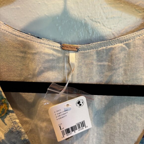 NWT Free People Women’s Floral Romper Dress Multicolor Boho Tie Waist – Size L - Picture 4 of 6